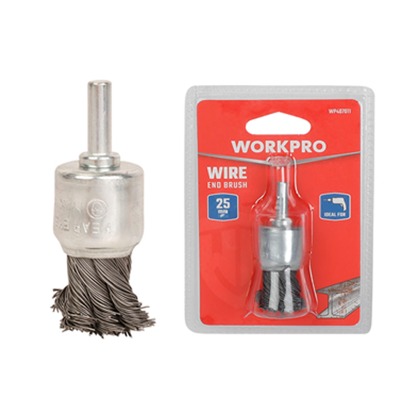 Bàn chải đầu dây xoắn 25mm với trục 6.3mm,Workpr - WP407011