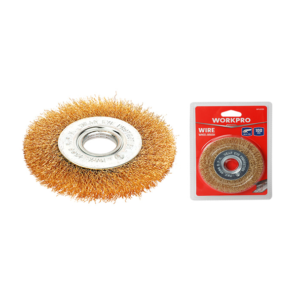 Bàn chải cốc dây uốn, kích thước: 100mm, có đầu nối 22.2mm Workpro - WP407029