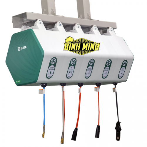 Cuộn dây rút tự động, dạng hộp, dùng hút khí, hoạt động bằng điện, chiều dài dây: 10m, đường kính 6.5mm, dùng trong garage sửa xe ô tô, SATA - AE3001