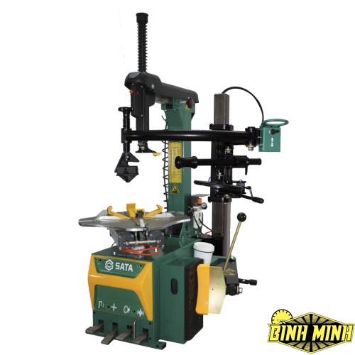 Máy ra vào lốp xe ô tô thiết kế cột nghiêng, có bộ trợ giúp, hoạt động bằng điện 220V, dùng trong garage sửa xe ô tô, SATA - AE1022H