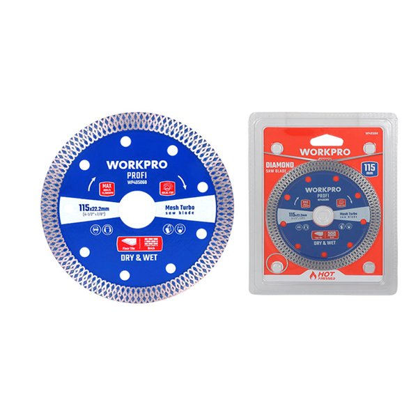  Lưỡi cưa đĩa cắt kim cương Turbo, răng lưới siêu mỏng 230x22.2x10mm Workpro - WP405063