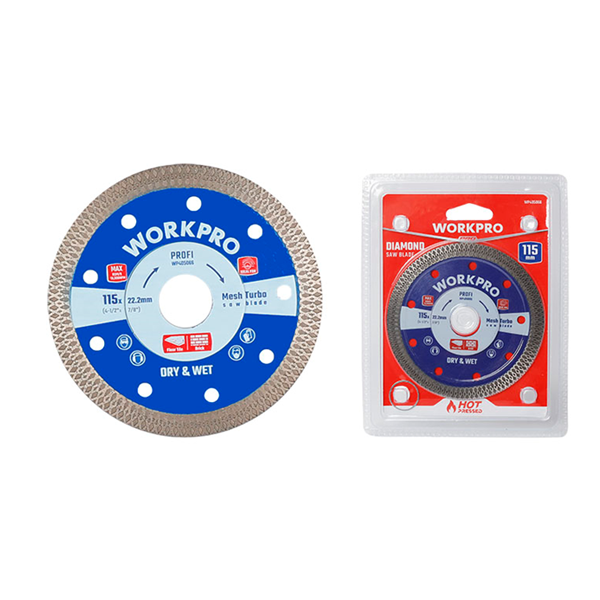 Lưỡi cưa đĩa cắt kim cương Turbo, răng lưới siêu mỏng 125x22.2x10mm Workpro - WP405067