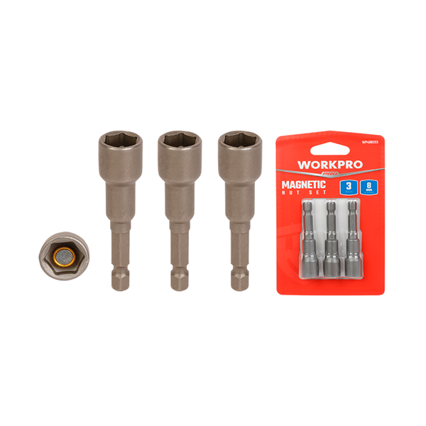 Bộ kẹp vít từ tính, kích thước: 65x8mm (1 bô = 3 cái) Workpro - WP408203