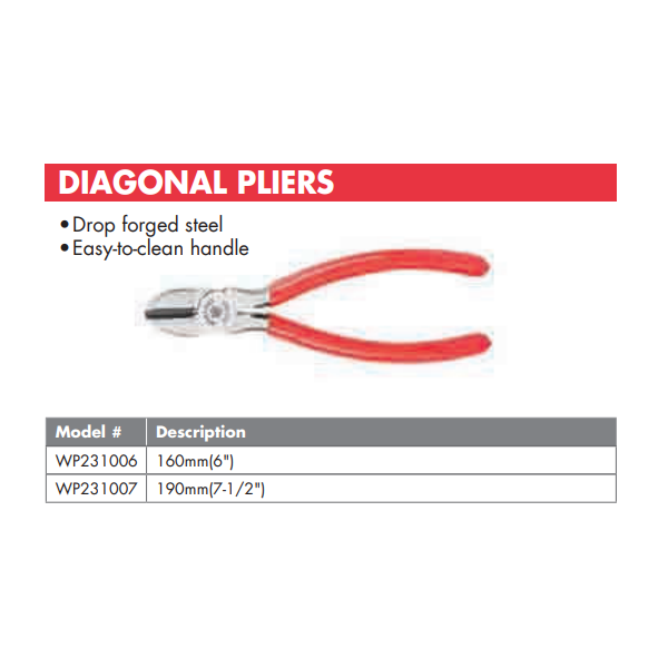 Kìm cắt dây điện 6 inch 160mm Workpro - WP231006