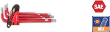 Bộ lục giác đầu bi kiểu chữ L, loại dài 9 cái hệ inch (1/16,5/64,3/32,1/8,5/32,3/16,1/4,5/16,3/8) thép hợp kim CR-V Workpro - WP222013