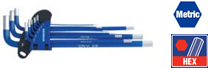 Bộ lục giác đầu bi kiểu chữ L, loại dài, 9 cái hệ inch (1/16,5/64,3/32,1/8,5/32,3/16,1/4,5/16,3/8) thép hợp kim CR-V Workpro - WP222013