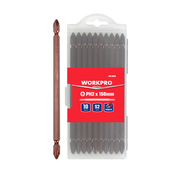 Bộ đầu vặn vít 2 đầu bake 100mm x PH2  (1 bộ = 10 cái) Workpro - WP408160