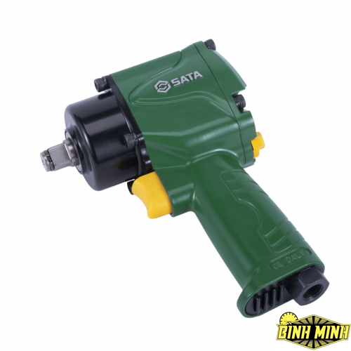 Máy vặn bu lông cầm tay dạng súng loại nhỏ, hoạt động bằng cơ chế nén khí, kích thước đầu vuông: 1/2 inch, dùng trong garage sửa xe ô tô, SATA - 01111