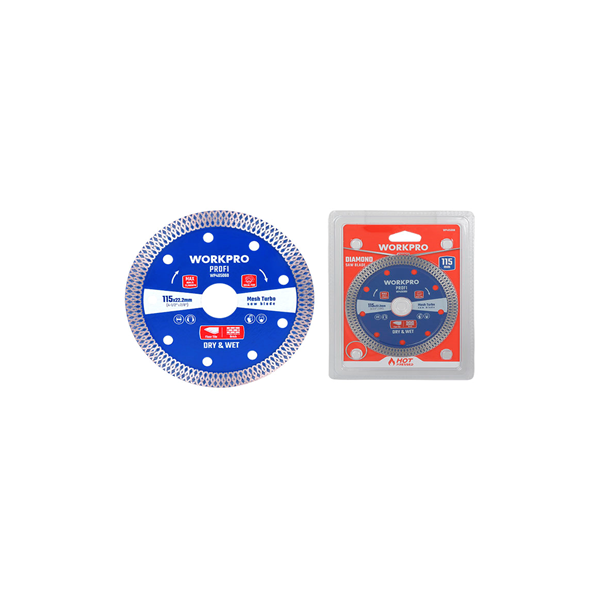  Lưỡi cưa đĩa cắt kim cương Turbo, răng lưới siêu mỏng 105x20x10mm Workpro - WP405058 
