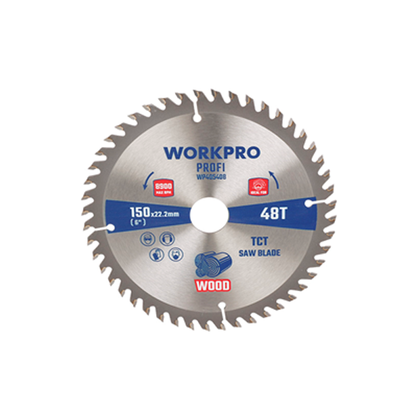 Lưỡi cưa cắt gỗ, loại chuyên nghiệp, kích thước 150x22.2x60T Workpro - WP405354