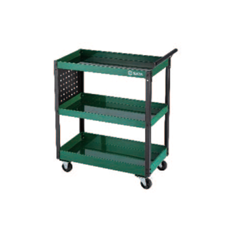 Xe đẩy đựng dụng cụ có 3 khay, kích thước: 750x373x900mm, dùng trong garage sửa xe ô tô, SATA - 95222B