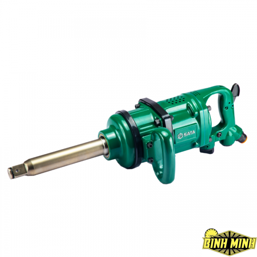 Máy vặn bu lông cầm tay dạng súng loại nặng, hoạt động bằng cơ chế nén khí, kích thước đầu vuông: 1 inch, dùng trong garage sửa xe ô tô, SATA - 01133