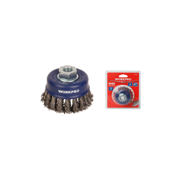  Bàn chải cốc có đai ốc M10x1.5, kích thước 75mm Workpro - WP407041 