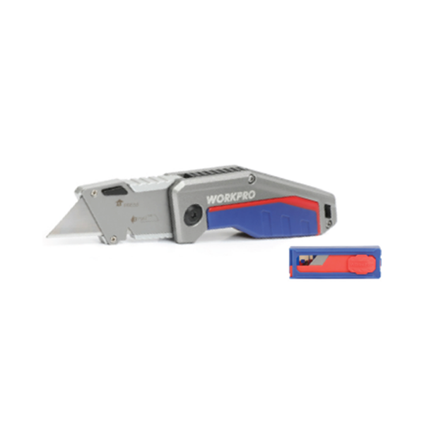 Dao gấp tiện ích có lưỡi cắt gấp gọn, bằng nhôm, mở nhanh Workpro - WP211012