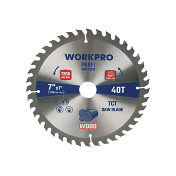Lưỡi cưa cắt gỗ, loại chuyên nghiệp, kích thước 180x25.4x60T  Workpro - WP405362