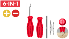 Bộ Tua vít đổi đầu 6 trong 1, thép hợp kim CR-V Workpro - WP221066