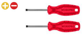 Bộ Tua vít 2 cái gồm (1 cái đầu hoa khế, 1 cái đầu dẹt) , thép hợp kim CR-V Workpro - WP200500